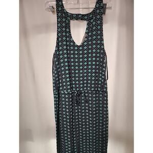 Banana Republic Sleeveless Tie Waist Geometric Maxi Dress Women's Size Small